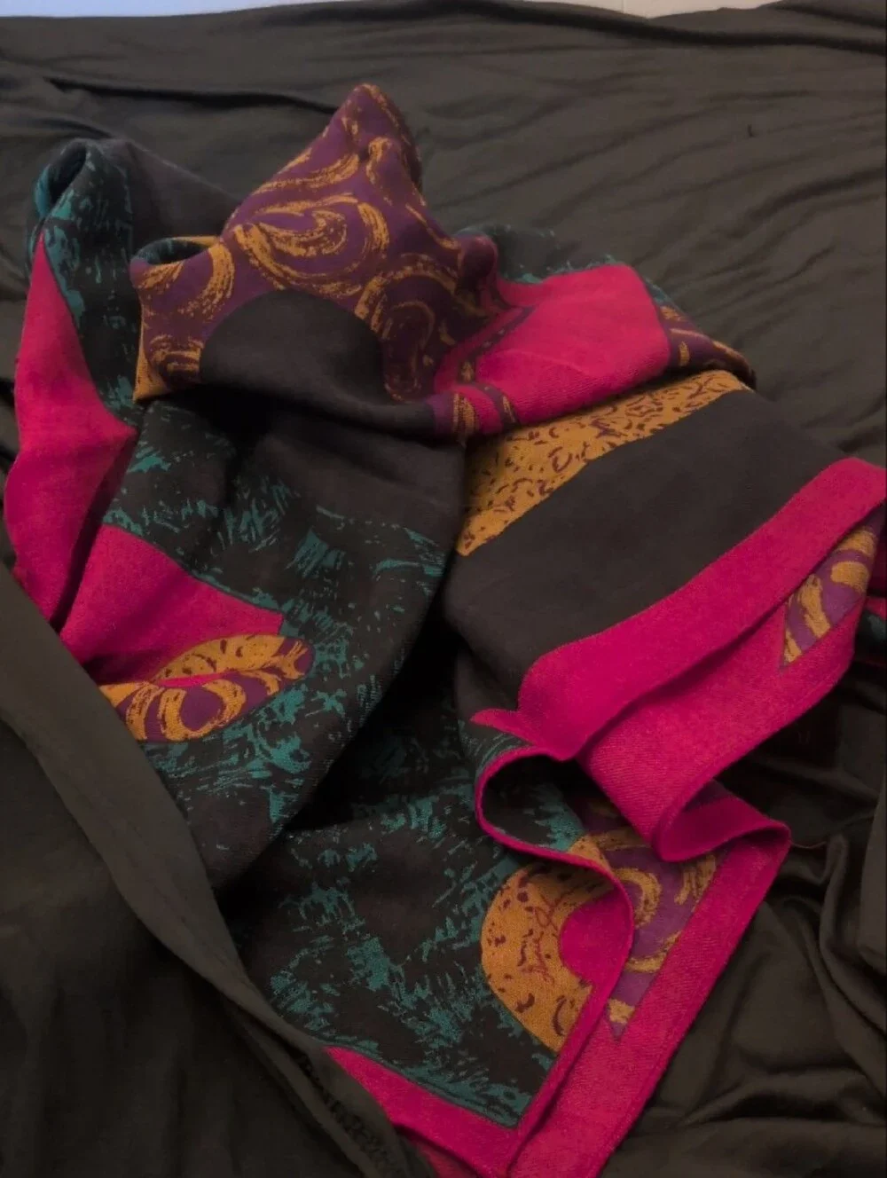 Ginnie Jo Hansen Inc.Vibrant Geometric Print Wool Scarf